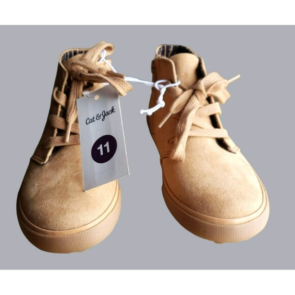 Cat & Jack Footwear Tan Unisex Suede Boots Lace/Zipper Up Size 11 Casual New W/T - Picture 12 of 12